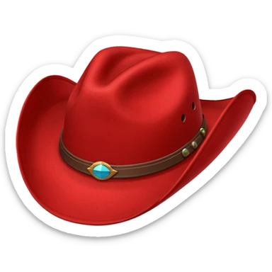 Red cowboy hat   sticker