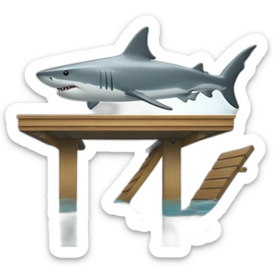 shark on diving board sticker