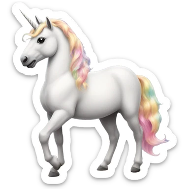 A unicorn but instead of hind legs it has a beautiful tail sticker