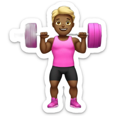 Pink weightlifter  sticker