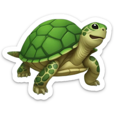 Tortue sur un chat sticker