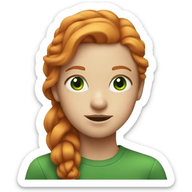 Ginger Girl with green eyes sticker
