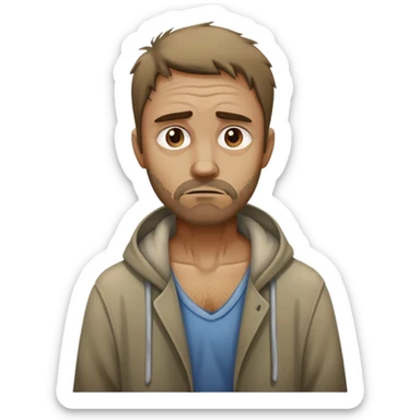 A poor man on the streets in another man on the street sticker