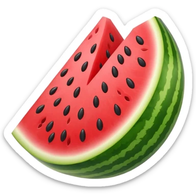 Watermelon slice with star-shaped seeds. sticker