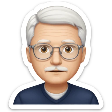 Personnes lunette cheveux blanc courts homme sticker