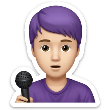 justin bieber with microphone sticker