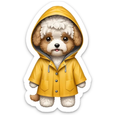 Maltipoo con impermeabile  sticker