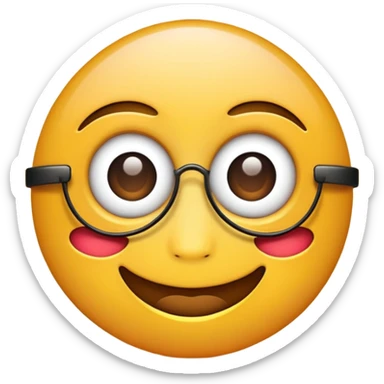 Haz un emoji con q este cansado q tenga ojeras, pero a este feliz así ☺️ pero que se le note  cara de cansancio sticker