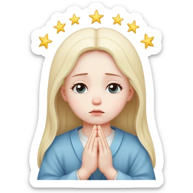 praying to heaven sad girl sticker