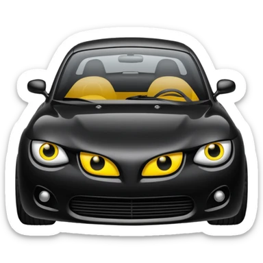 Black car with yellow eyes  sticker