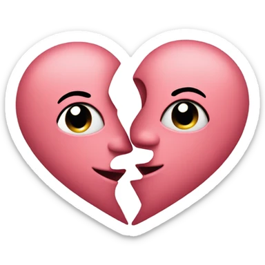 Two hearts hugging each other sticker