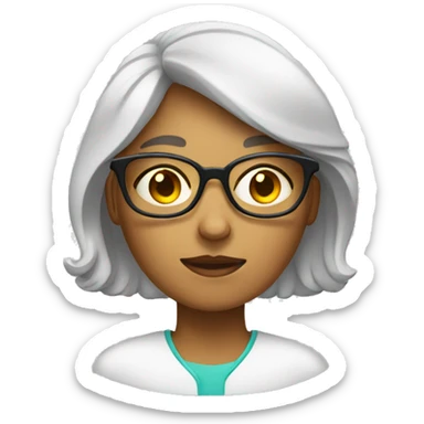 shrink female with spectacles sticker