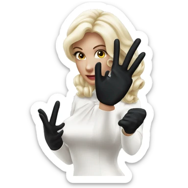 Black Latex gloves elegant  sticker