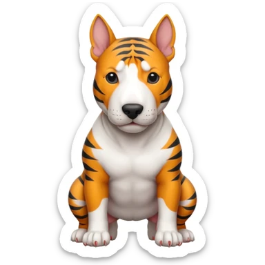 bull terrier tiger coloring sticker