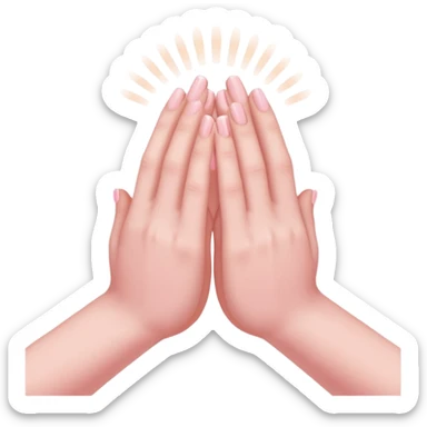 pray hands soft pink sticker