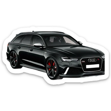 Black Audi rs6 driven by goat  sticker