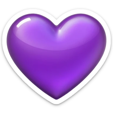 A photograph of a high-quality 3D purple heart-shaped emoji with a polished, glossy finish.The texture is smooth and candy-like, with a glass-like sheen that gives it a modern, high-end aesthetic. Add text as "LGB" in centre of heart sticker