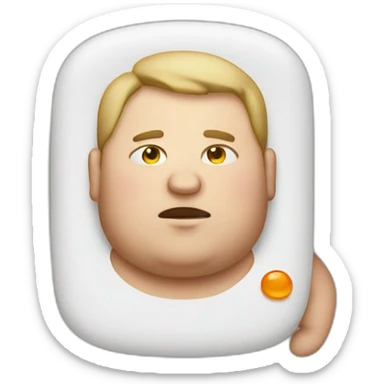 Fat white man passing kidney stone sticker