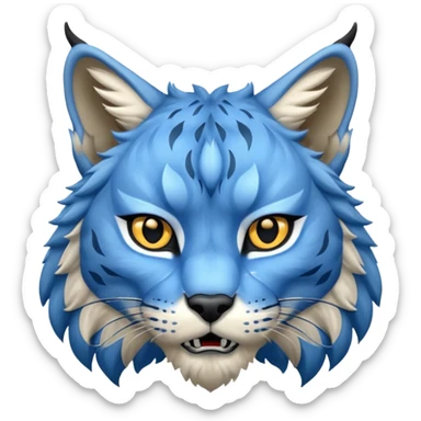 Tête de lynx : très très très féroce et bleu  sticker