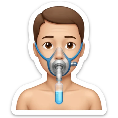 Side profile nose breathing oxigen sticker