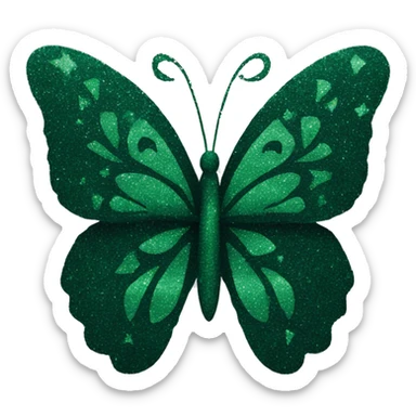Dark green glitter Butterfly with pattern sticker