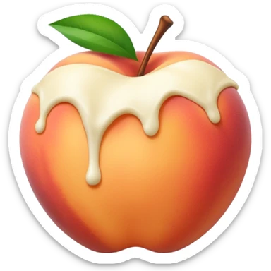 White chocolate dipped peach sticker