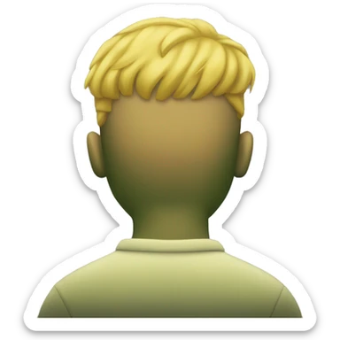 Back of a yellow mans head with short yellow hair sticker