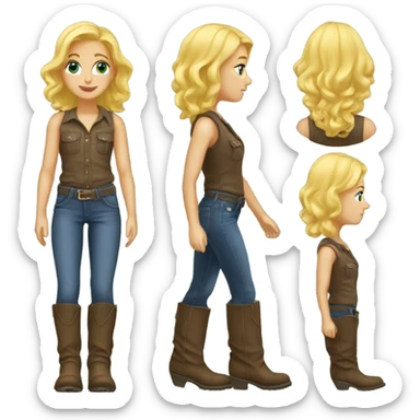 Redneck blonde girl in boots sticker