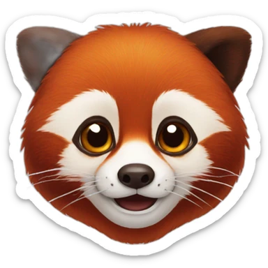 Red panda face sticker