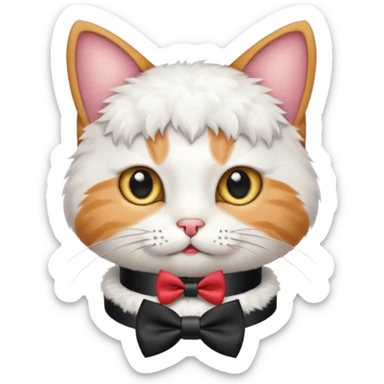 Cat with bow-tie collar sticker