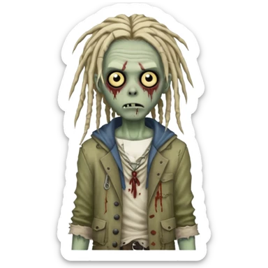 zombie boy with dreads sticker