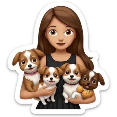 Woman with dogs for boobs sticker