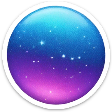 blue purple and pink glitter planet sticker