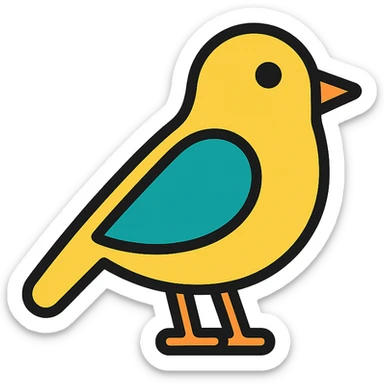 A bird in the style of an icon sticker