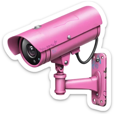 Security Camera pink with graffity sticker