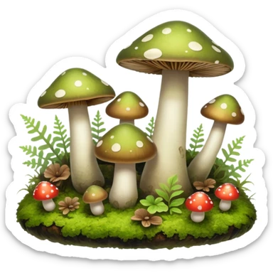 Mushrooms fairycore sticker