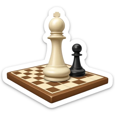 chessboard with a single white pawn in the foreground sticker