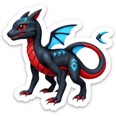 Guilmon-Salandit-Umbreon-Fakémon-hybrid-creature (full body)  sticker