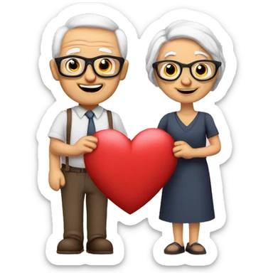nerd Grandparents in Day St Valentines with laptops sticker