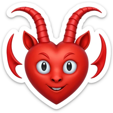 red heart with horns and a tail sticker