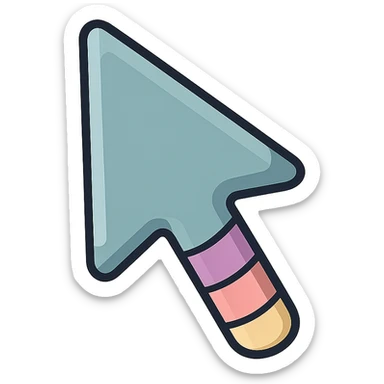 mouse cursor in classic arrow shape, icon-color-outlined style, thin clean outlines, soft rounded shapes, pastel palette #98B5BC, #B5B3C1, #C9A3C9, #E4C0CA, #F7DCD1, #F7C0AA, detailed shadows and highlights, soft lighting, transparent background sticker