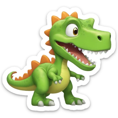 Dinosaurio, reptar de los Rugrats con esqueleto sticker