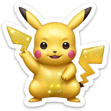glitter pokemon pikachu sticker