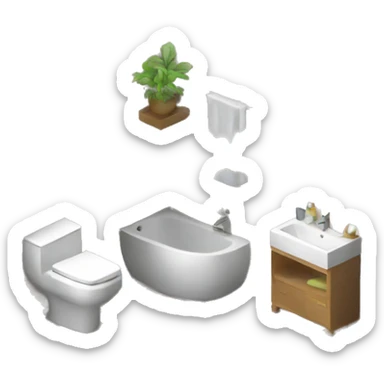 bathroom in the apartment isometric sticker