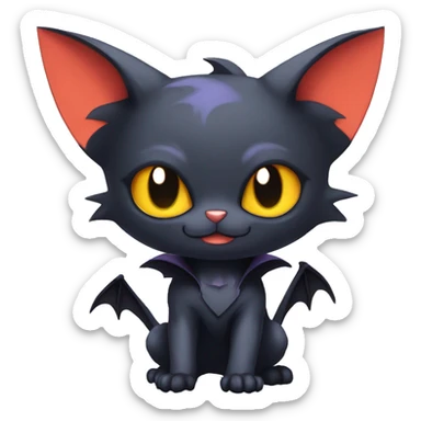 Cool Cute Edgy Chibi Bat-Cat-Noibat-Litten-Pokémon-Fakémon-hybrid sticker