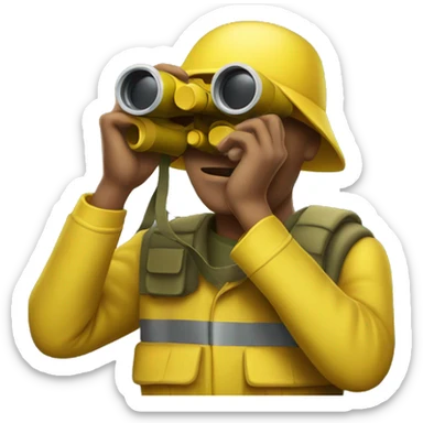 Yellow Army guy with binoculars  sticker