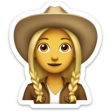 girl with cowboy hat, default yellow skin sticker