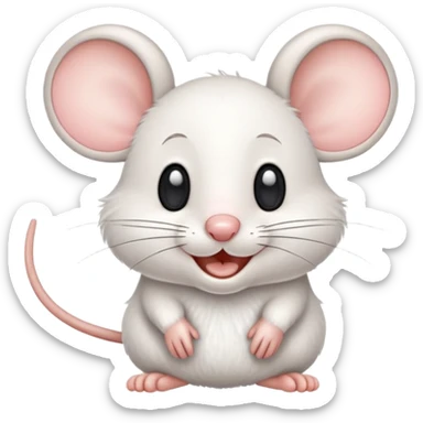 cartoon mouse with big round ears and a happy face sticker