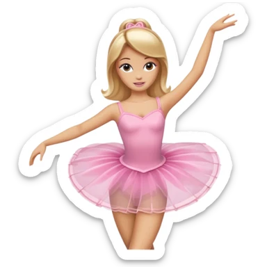 brown blonde barbie ballerina  sticker