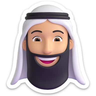 smile emoticon with a Arabic man head cover sticker